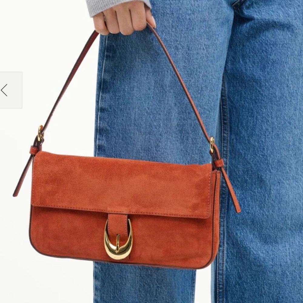 STAUD Harlow Bag in Auburn Suede - Picture 7 of 11
